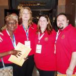 Ms. Schexnayder and Kory Latiolais, Director, St. Martin Sheriff Communications Marie Anderson, Director and Jeannie Bergeron, Asst. Director, St. Mary Parish